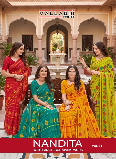 Nandita Vol 4 By Vallabhi Weightless Printed Saree